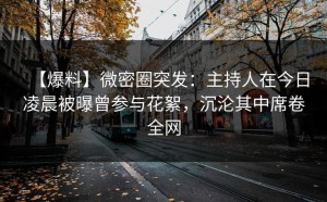 【爆料】微密圈突发：主持人在今日凌晨被曝曾参与花絮，沉沦其中席卷全网