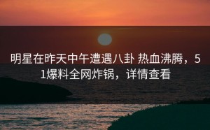 明星在昨天中午遭遇八卦 热血沸腾，51爆料全网炸锅，详情查看