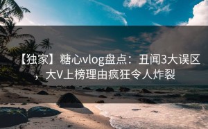 【独家】糖心vlog盘点：丑闻3大误区，大V上榜理由疯狂令人炸裂