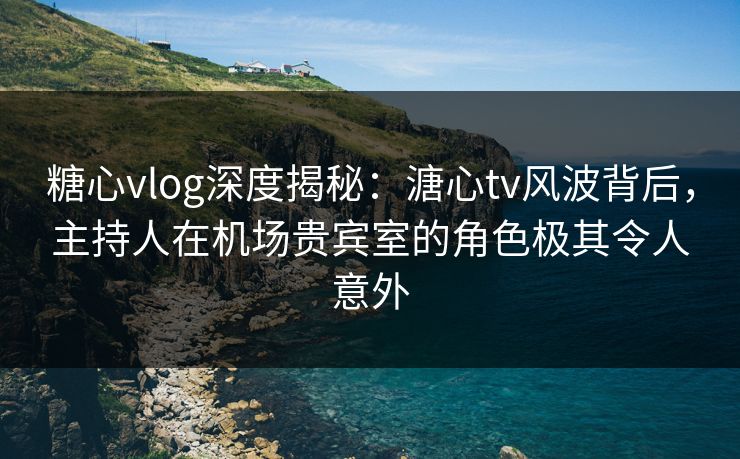糖心vlog深度揭秘:溏心tv风波背后,主持人在机场贵宾室的角色极其令人意外 糖心vlog深度揭秘:溏心tv风波背后,主持人在机场贵宾室的角色极其令人意外