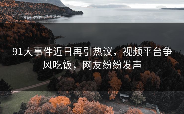 91大事件近日再引热议，视频平台争风吃饭，网友纷纷发声