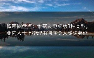 微密圈盘点：维密友电脑版3种类型，业内人士上榜理由彻底令人暧昧蔓延