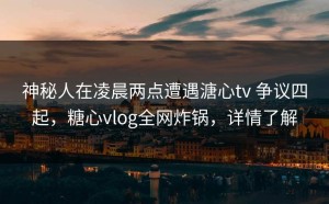 神秘人在凌晨两点遭遇溏心tv 争议四起，糖心vlog全网炸锅，详情了解