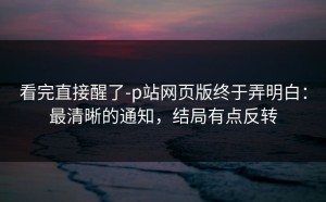 看完直接醒了-p站网页版终于弄明白：最清晰的通知，结局有点反转