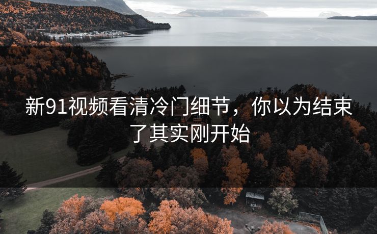 新91视频看清冷门细节，你以为结束了其实刚开始